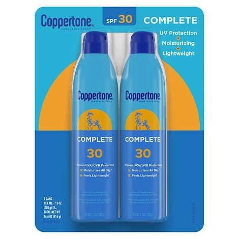 Coppertone Spf30防晒喷雾2件套热卖 每瓶7.3 oz