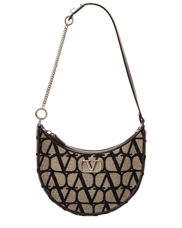 VLogo Signature Toile Iconographe Canvas & Leather Shoulder Bag