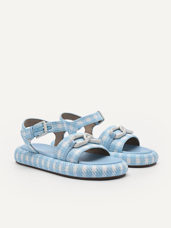 Amy Ankle Strap Sandals - Light Blue
