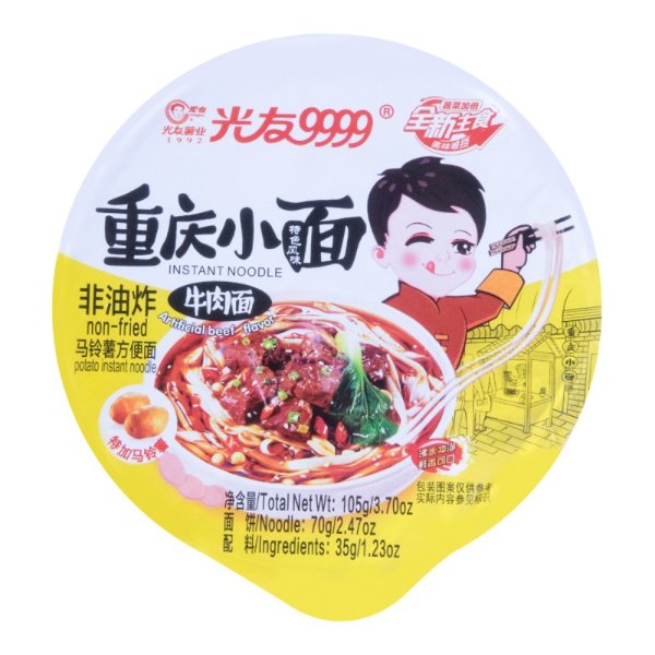 GUANGYOU Spicy Hot Noodles Artificial Beef Flavor 105g