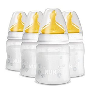 NUK First Choice+ 150ml Bottle with 0-6mths Latex Teat (4 pack)