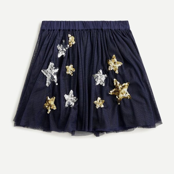 Girls' tulle skirt with sequin stars