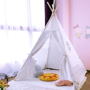 JoyNote Teepee Tent for Kids Indoor Tents with Mat