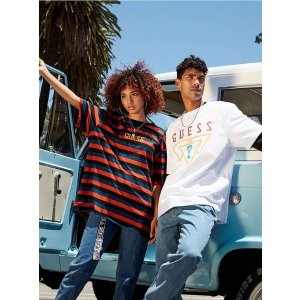 guess originals field stripe sweatshirt