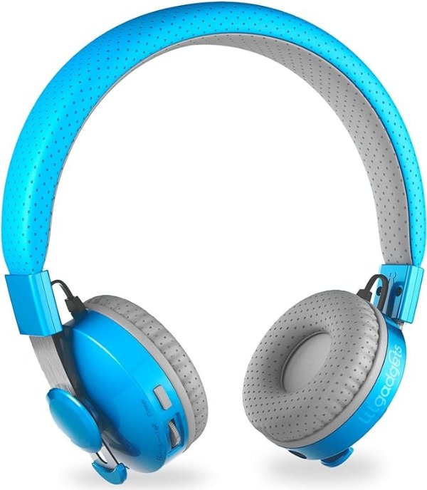 Untangled Pro Kids Headphones Wireless Headphones for Kids, On-Ear Bluetooth with Built-in Microphone, No More Tangled Wires, Kids Headphones Bluetooth for School, Blue