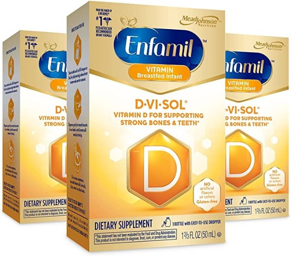 Enfamil D-Vi-Sol 婴幼儿维生素D滴剂 50 mL *3