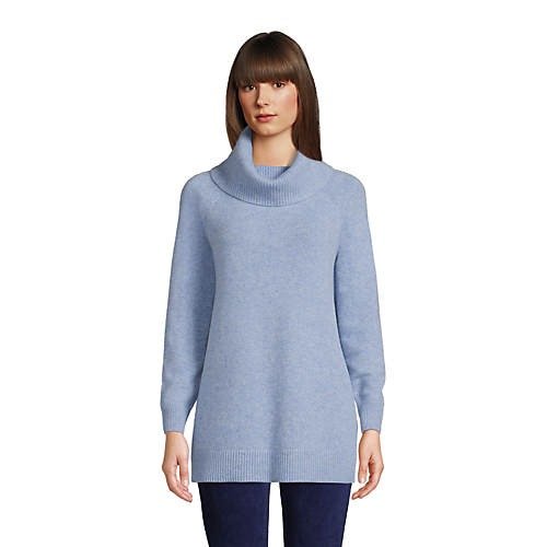 Women's Cashmere Cowl Neck Tunic Sweater