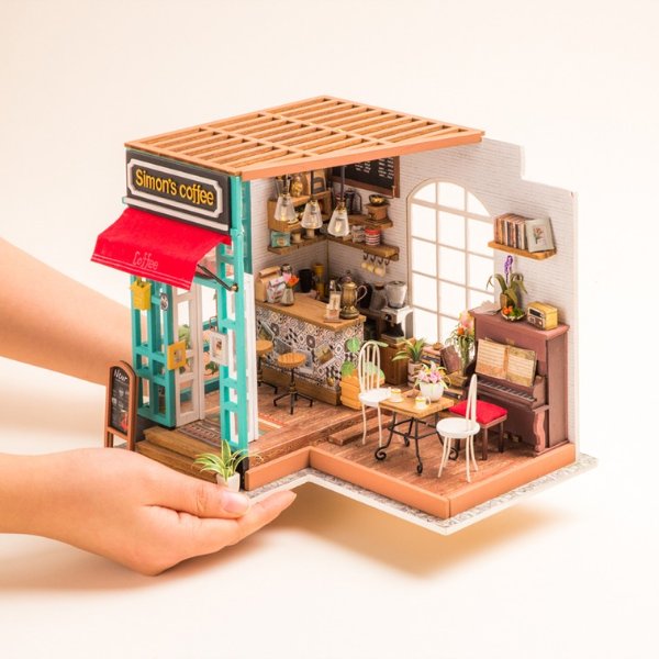 ROBOTIME若态 西蒙咖啡屋 立体拼图模型DIY小屋 | 亚米