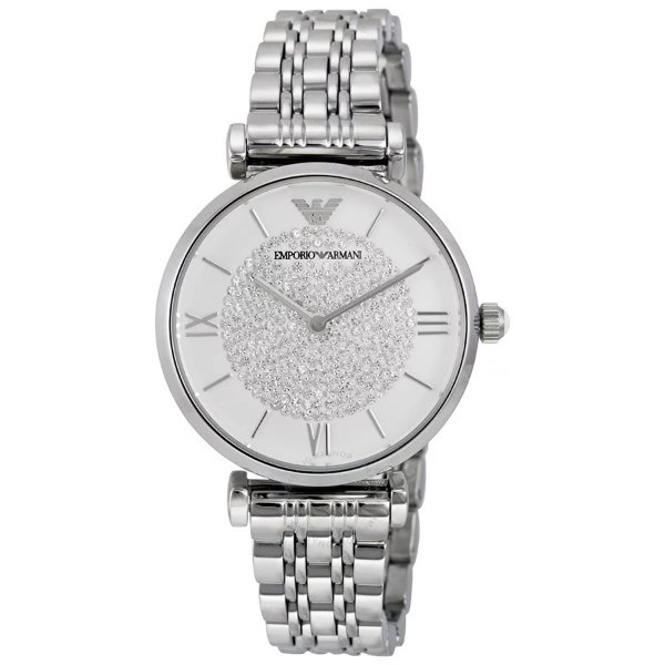 Classic Mother Of Pearl Dial Ladies Watch AR1683 Armani White Crystal Pave Dial Stainless Steel Ladies Watch Armani White Crystal Pave Dial Stainless Steel Ladies Watch