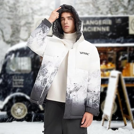 Winter Men's Down Jacket Detachable Inner Hood Outdoor Warm Jacket Puffer Coat