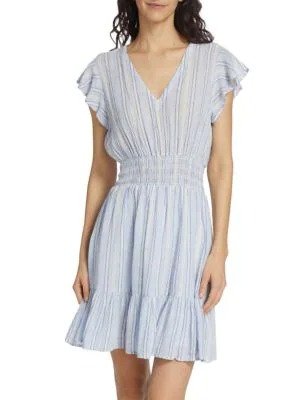 Tara Striped Linen Blend Mini Dress
