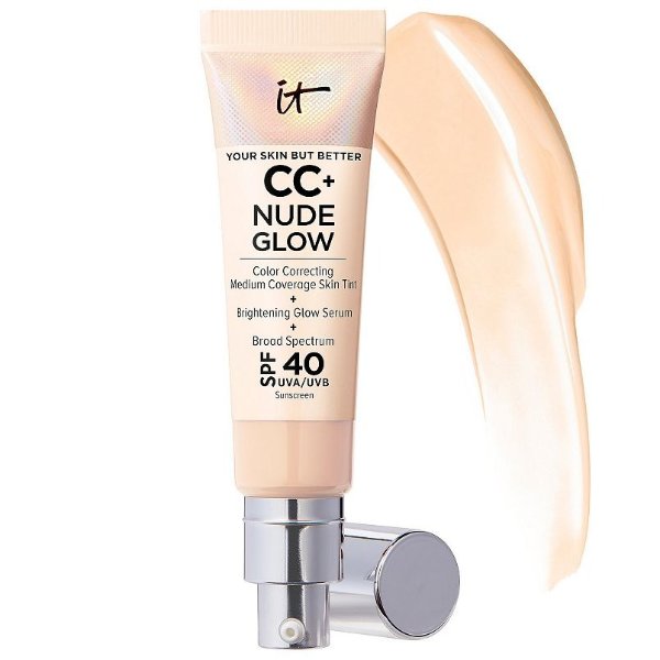 CC+ Nude Glow Lightweight Foundation + Glow Serum with SPF 40 and Niacinamide