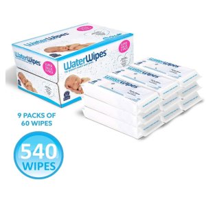 WaterWipes Sensitive Baby Wipes, 540 Count (9 Packs of 60 Count)