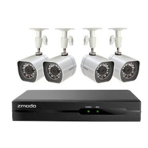 Zmodo - 4-Channel, 4-Camera Indoor/Outdoor High-Definition NVR Security System
