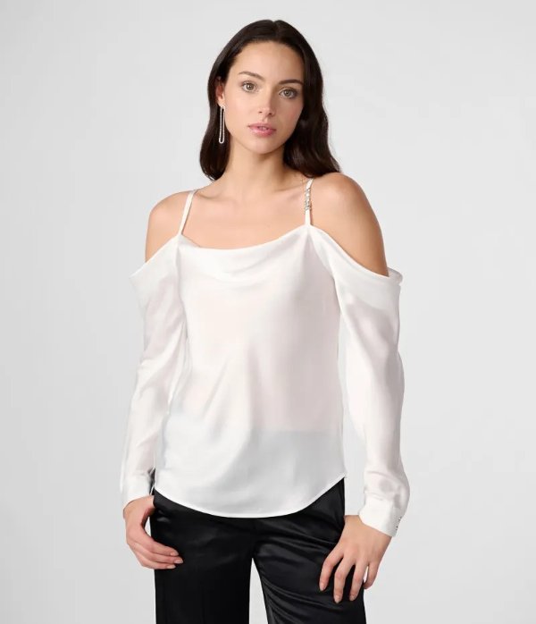 LUXE SATIN OFF THE SHOULDER TOP