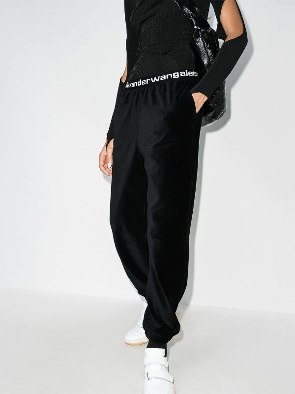 stretch corduroy track trousers