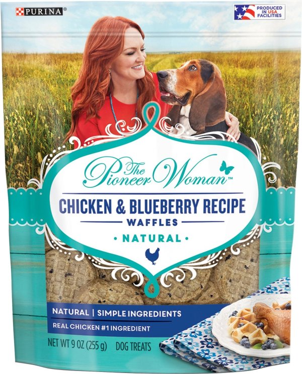Chicken & Blueberry Recipe Waffles Natural Dog Treats, 9-oz bag - Chewy.com