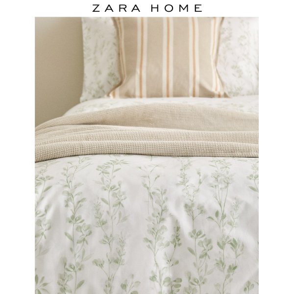 Zara Home 植物印花床上用品单人被罩双人棉被套单件 40629088500