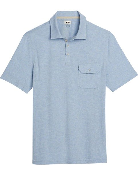 Joseph Abboud Modern Fit Cotton & Modal Blend Polo, Light Blue - Men's Shirts | Men's Wearhouse