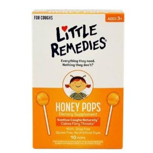 新低！Little Remedies天然蜂蜜润喉棒棒糖10支装
