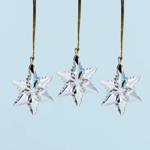 Mini 3-Piece Optic Snowflake Ornament Set