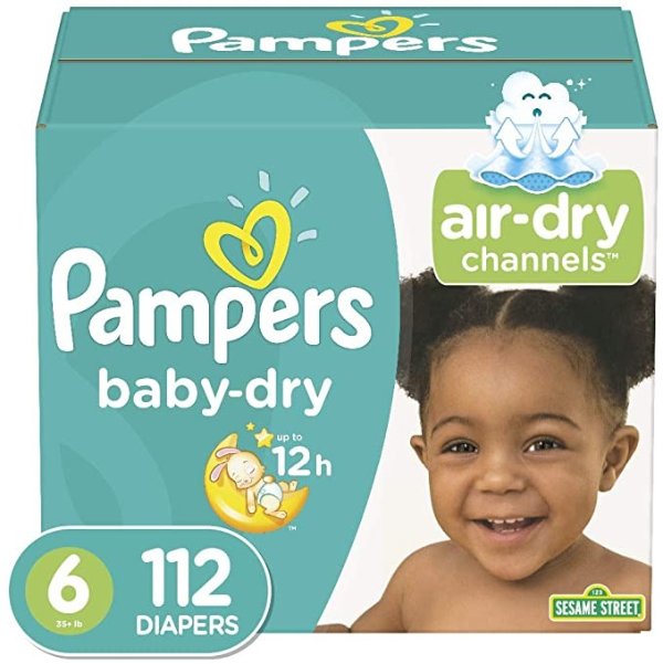 Diapers Size 6, 112 Count - Pampers Baby Dry Disposable Baby Diapers, Enormous Pack