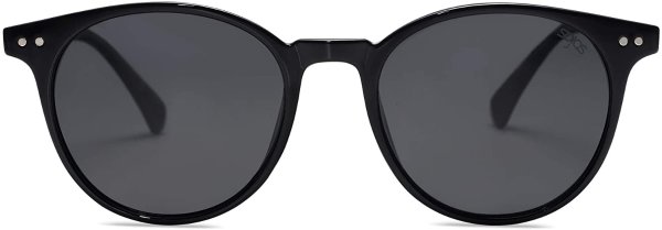Small Round Classic Polarized Sunglasses for Women Men Vintage Style UV400 Lens MAY SJ2113