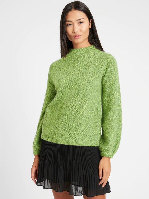 Relaxed Balloon-Sleeve Sweater