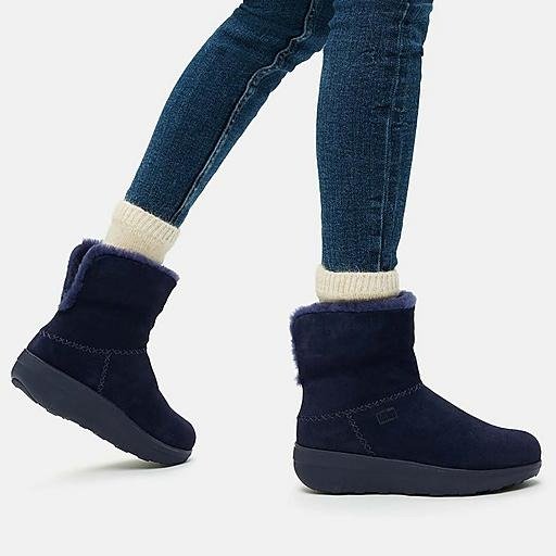Shearling-Lined Suede Ankle Boots