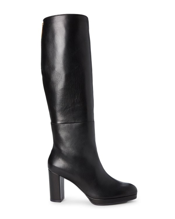 Black Marcella Tall Leather Boots