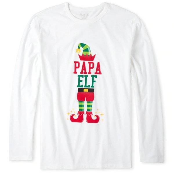 Mens Matching Family Elf Graphic Tee