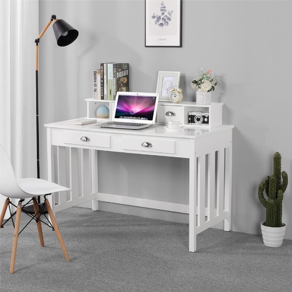 Modern Writing Computer Desk for Home Office,White