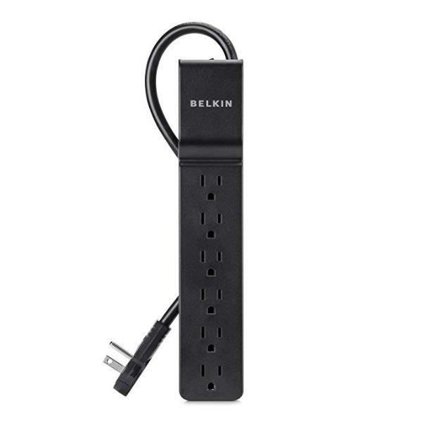 6-Outlet Power Strip Surge Protector w/Flat Rotating Plug, 6ft Cord – Ideal for Personal Electronics, Small Appliances and More (600 Joules)