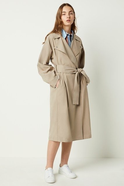 Zula Long Belted Trench Coat