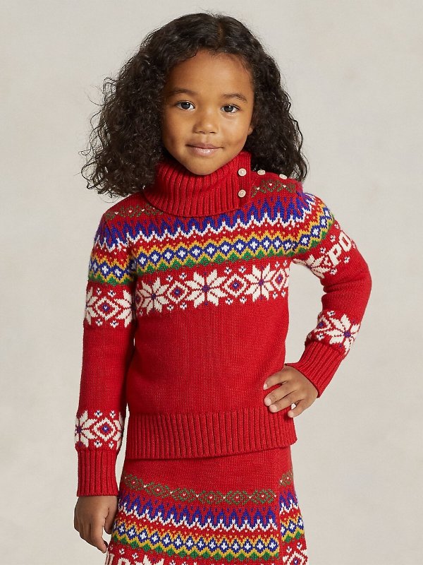Little Girl's & Girl's Mockneck Pullover Sweater