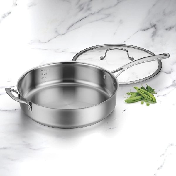 9533-30H Forever Stainless Collection 5.5-qt. Saute Pan with Cove