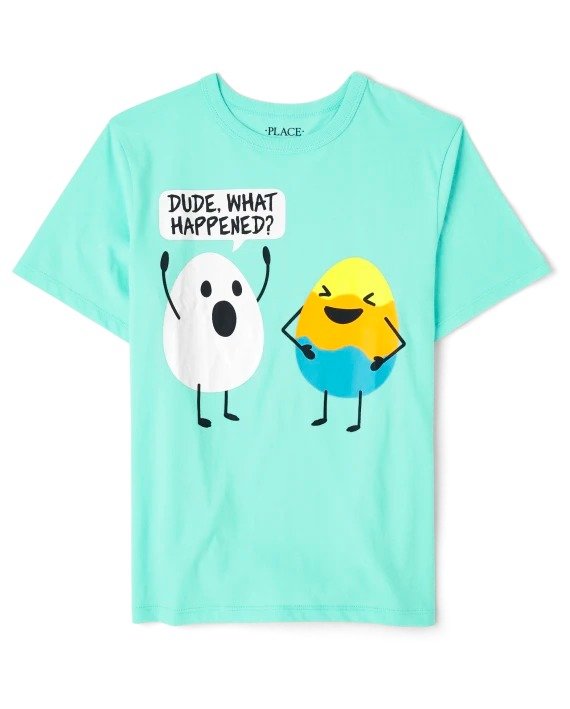 Boys Short Sleeve Easter Eggs Graphic Tee | The Children's Place - MELLOW AQUA