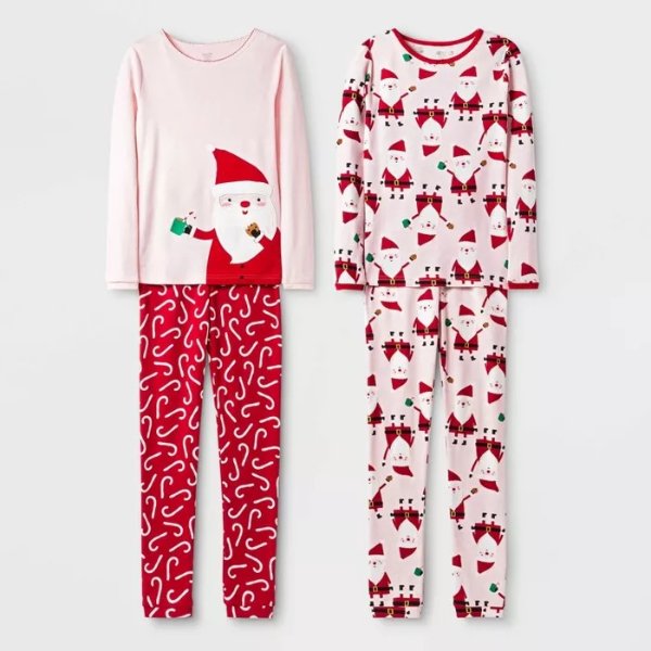  Girls' Santa Pajama Se
