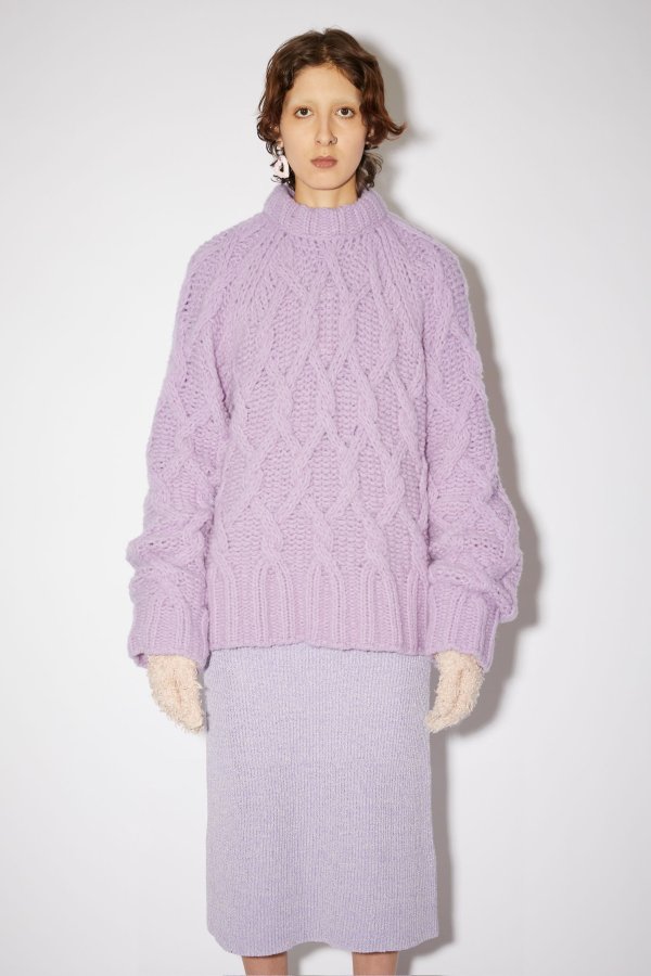 Cable knit sweater - Lilac purple