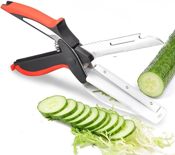 Clever Food Choppers Smart meat Cutter scissors Kitchen Shears,quick vegetable cutter with cutting board knife kitchen must haves chopping scissors for kitchen