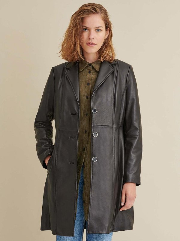 Nora Button Down Lamb Trench
