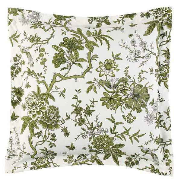 Jardin 绿色花朵枕套
