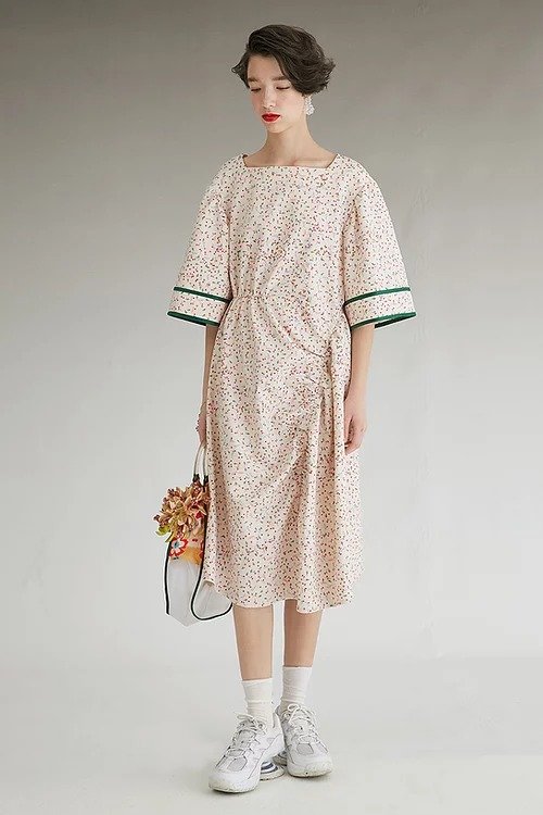 Fussed | Floral Baggy-style Pleated Dress