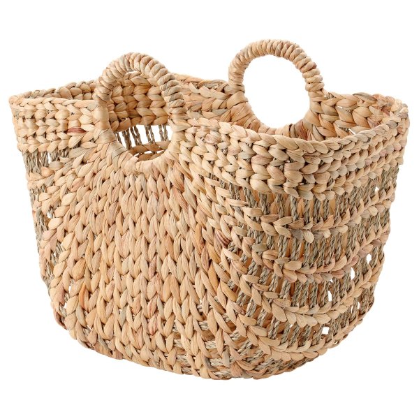 LUSTIGKURRE Basket, natural water hyacinth/seagrass, 13x18x14 ½" - IKEA