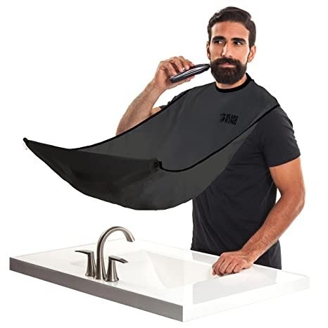 KING - The OfficialBib - Hair Clippings Catcher & Grooming Cape Apron - “As Seen on Shark Tank” - Black (Lite Version)