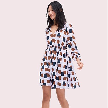 geo squares mini dress