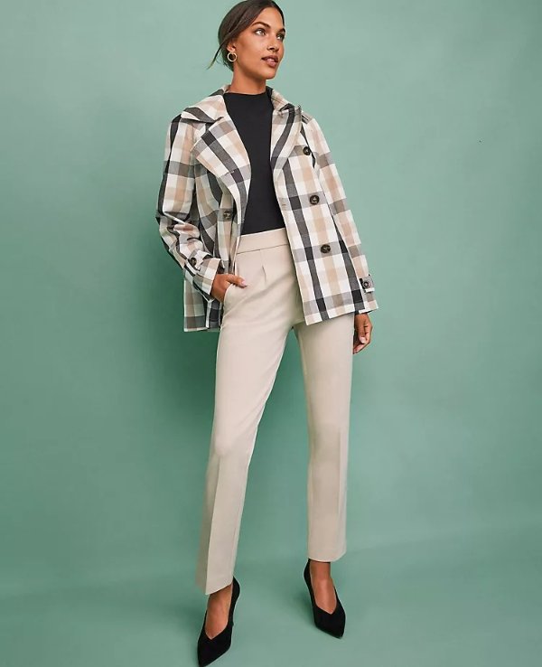 Checked Trench Jacket | Ann Taylor