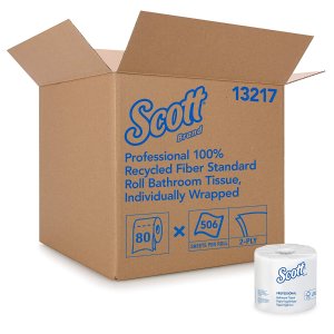 Scott Essential Professional 100% Recycled Fiber Bulk Toilet Paper for Business