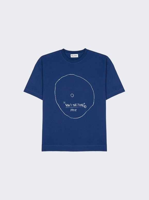 x Jean-Michel Basquiat Spirit Nows the Time T-Shirt Blue
