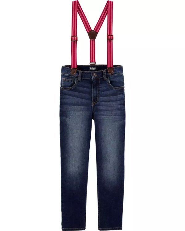 Jersey-Lined Suspender Jeans